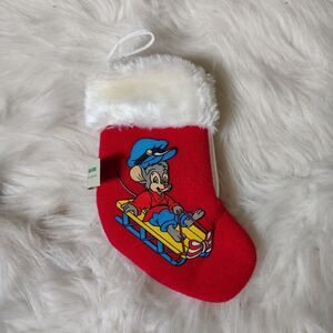 1986 Vintage Christmas stocking ornament An American Tail Mouse 7inch